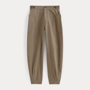 Everlane Women's Fatigue Barrel Pant in Taupe, Size 10, Cotton/Linen